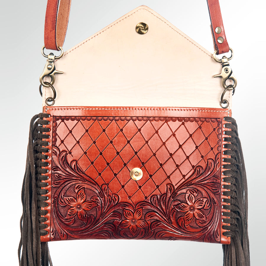 American Darling Envelope Hand Tooled Genuine Leather Women Bag Western Handbag Purse