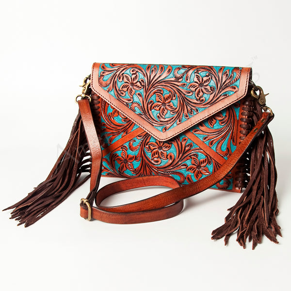 American Darling Envelope Hand Tooled Genuine Leather Women Bag Western Handbag Purse - Uhorse