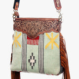 American Darling ADBGK109 Large Crossbody Hand Tooled Saddle Blanket Genuine Leather Women Bag Western Handbag Purse