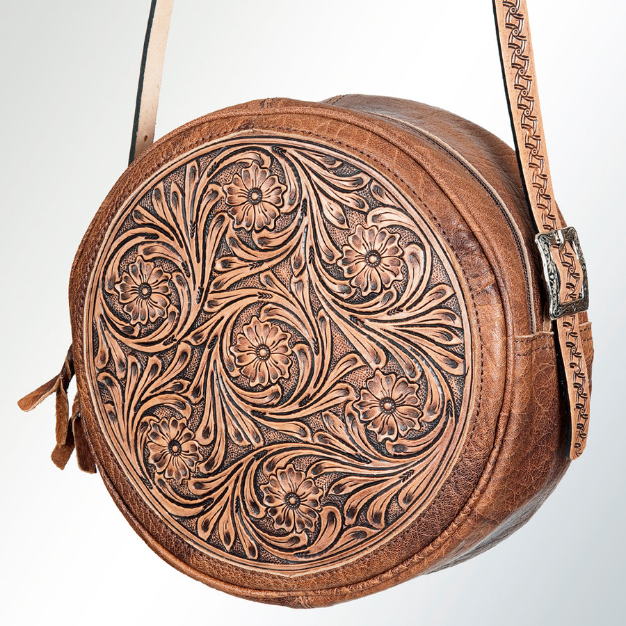 American Darling Canteen Bag Hand Tooled Genuine Leather Western Women | Handbag Purse Travel Clutch - Uhorse