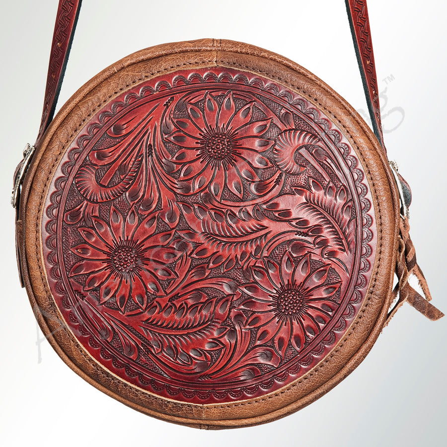 American Darling Canteen Bag Hand Tooled Genuine Leather Western Women | Handbag Purse Travel Clutch
