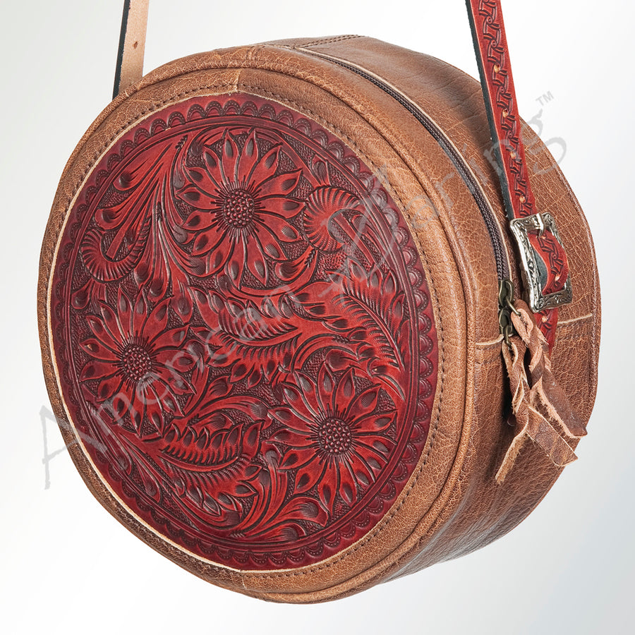 American Darling Canteen Bag Hand Tooled Genuine Leather Western Women | Handbag Purse Travel Clutch - Uhorse