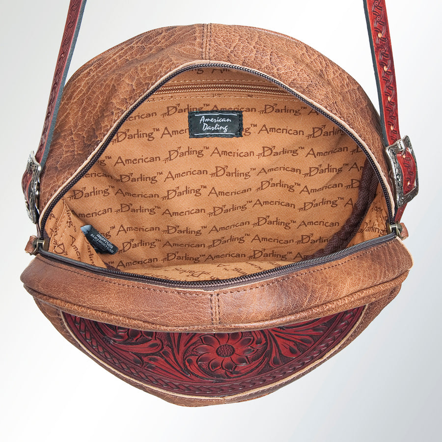 American Darling Canteen Bag Hand Tooled Genuine Leather Western Women | Handbag Purse Travel Clutch