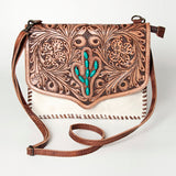 ADBGD125 American Darling Hand Tooled Hair On Genuine Leather Women Bag Western Handbag Purse