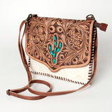 ADBGD125 American Darling Hand Tooled Hair On Genuine Leather Women Bag Western Handbag Purse