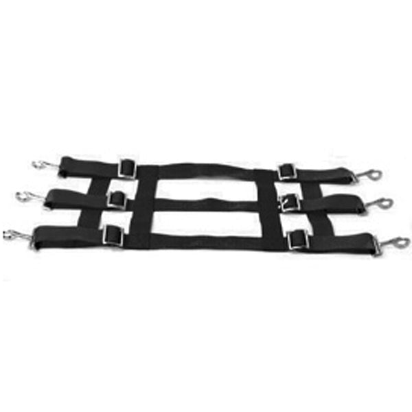 Black nylon horse girth with metal buckles - Uhorse