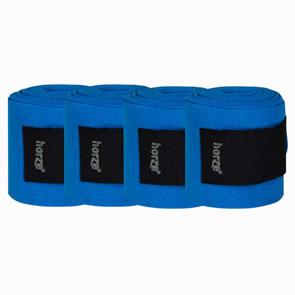 4 in Width Horze Horse Fleece Bandages Hook Loop Fasteners Orion Blue - Uhorse