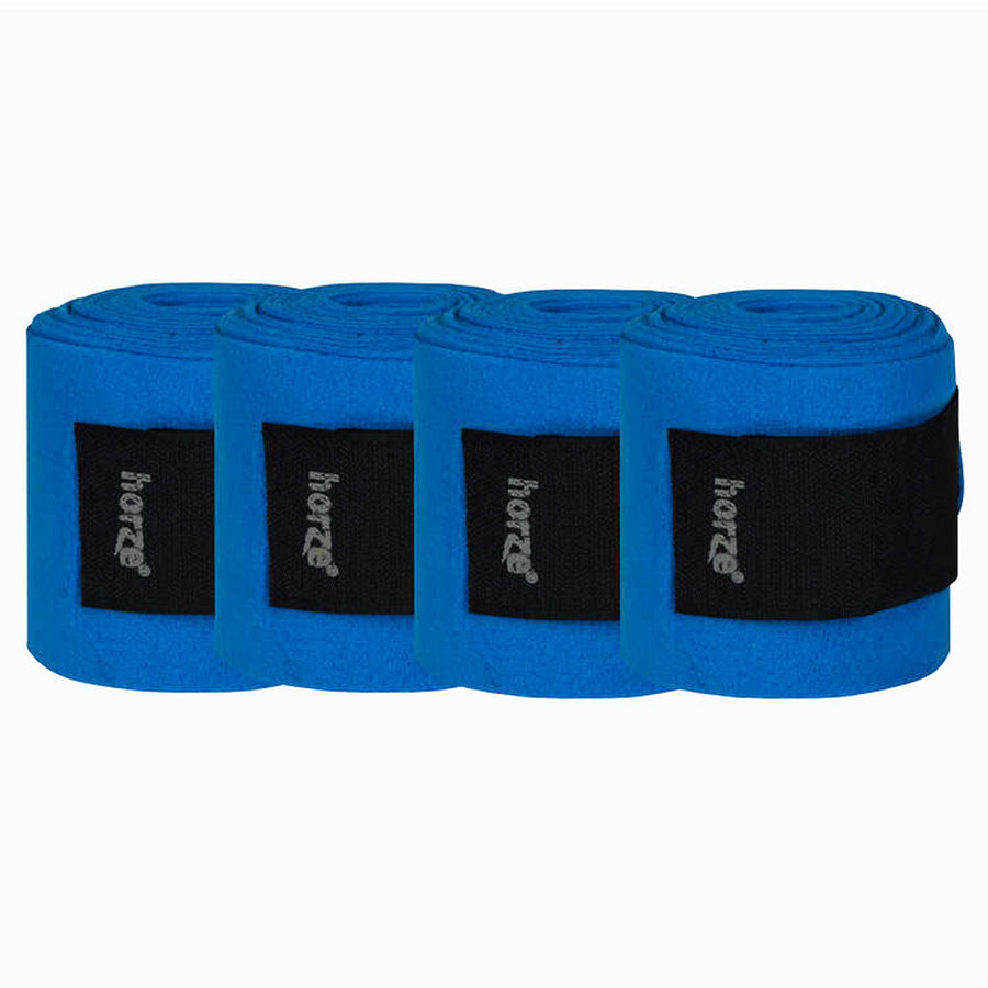 4 in Width Horze Horse Fleece Bandages Hook Loop Fasteners Orion Blue - Uhorse