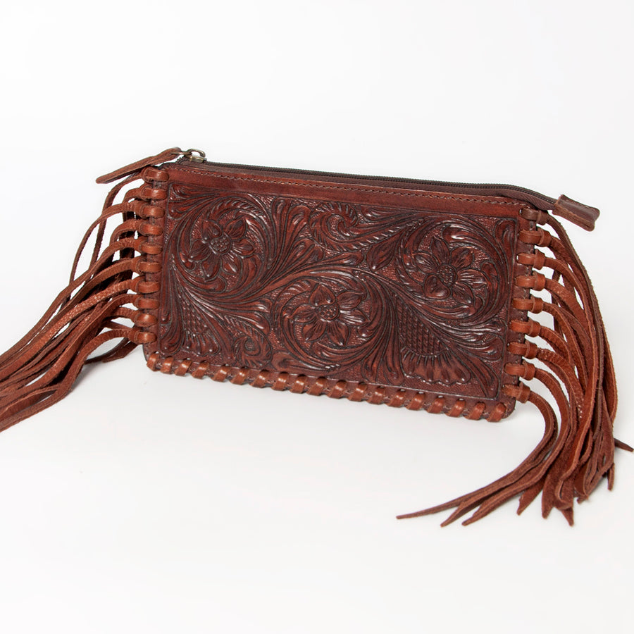 American Darling Wristlet Hand Tooled Genuine Leather Women Bag Western Handbag Purse - Uhorse