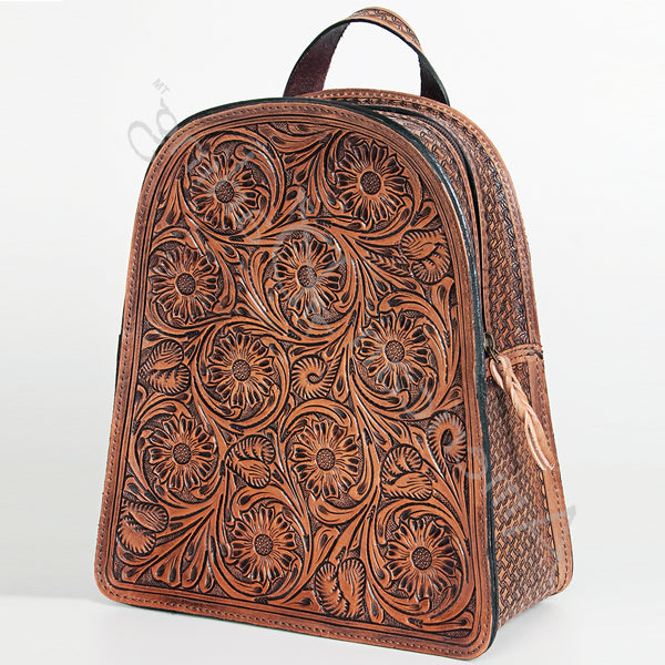 American Darling Backpack Hand Tooled Genuine Leather Western Women Bag | for Laptop School Purse Travel - Uhorse