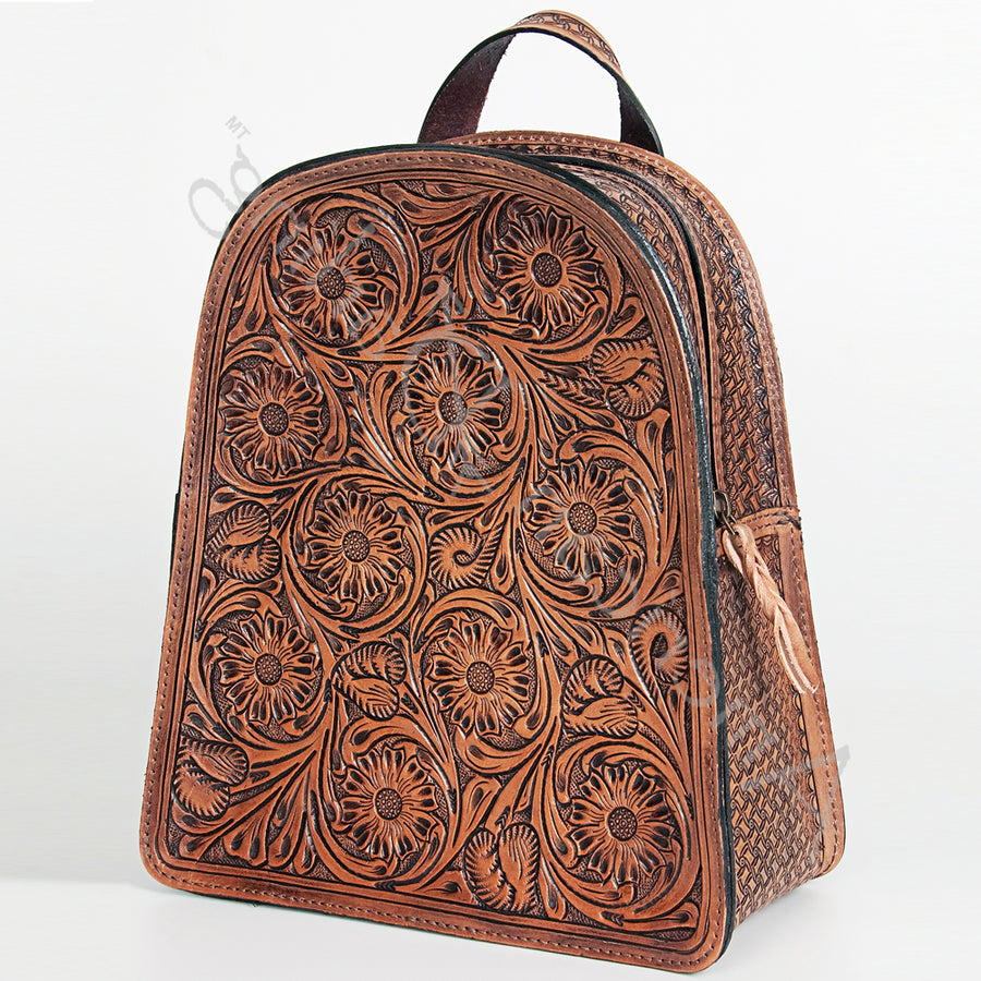 American Darling Backpack Hand Tooled Genuine Leather Western Women Bag | for Laptop School Purse Travel - Uhorse