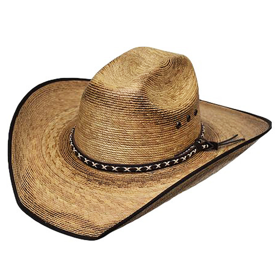 Small Medium Lone Star Hank RCA Cowboy Hat Torched Palm Bound Edge Chocolate - Uhorse