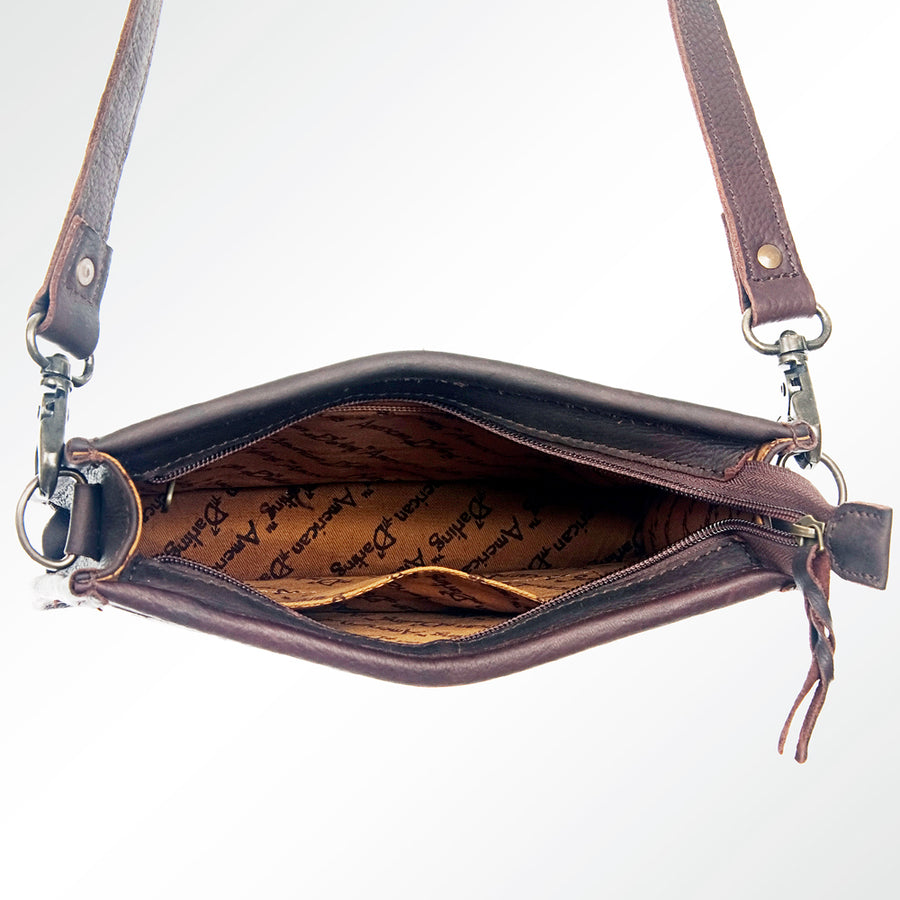 American Darling Hand Tooled Hair On Genuine Leather Women Bag Western Handbag Purse| Purse | Crossbody