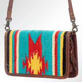 American Darling ORGANISER Upcycled Wool Genuine Leather women bag western handbag purse