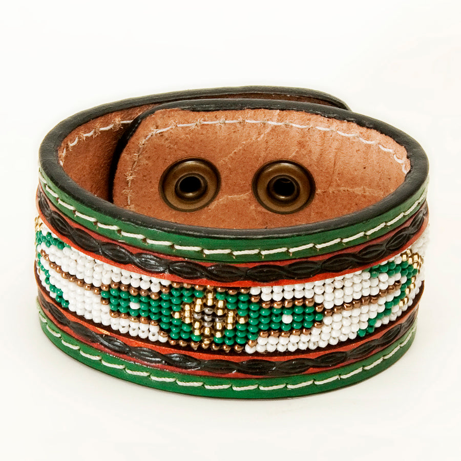 American Darling Bracelet Hand Tooled Carved Genuine Leather Women | Handmade Western Rustic