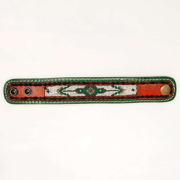 American Darling Full Grain Genuine Leather Beaded Bracelet women - Uhorse