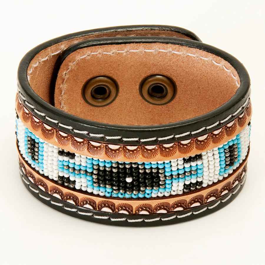 American Darling Bracelet Hand Tooled Carved Genuine Leather Women | Handmade Western Rustic