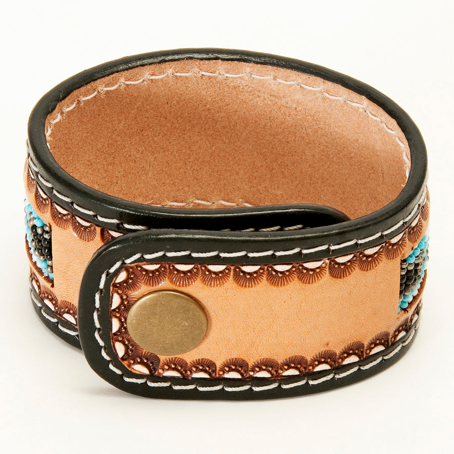 American Darling Bracelet Hand Tooled Carved Genuine Leather Women | Handmade Western Rustic