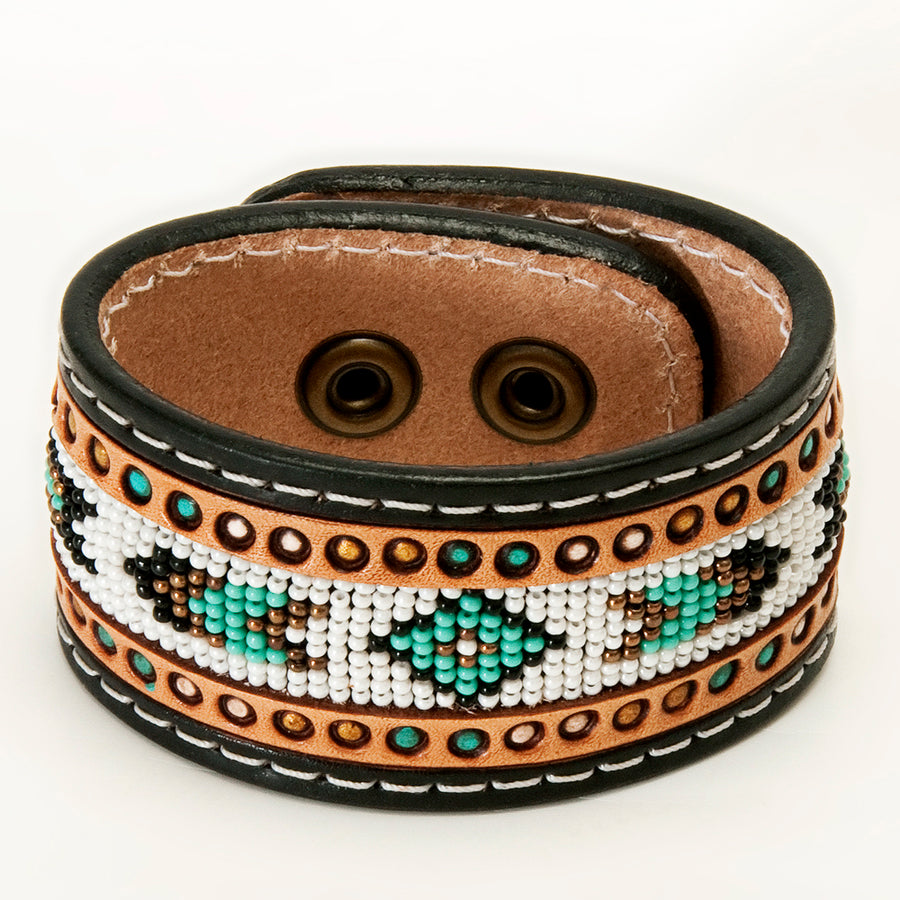 American Darling Bracelet Hand Tooled Carved Genuine Leather Women | Handmade Western Rustic