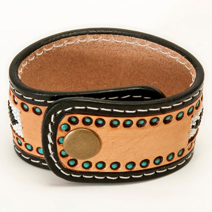 American Darling Bracelet Hand Tooled Carved Genuine Leather Women | Handmade Western Rustic