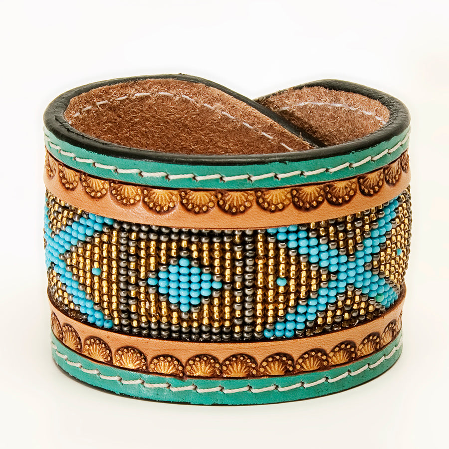American Darling Bracelet Hand Tooled Carved Genuine Leather Women | Handmade Western Rustic