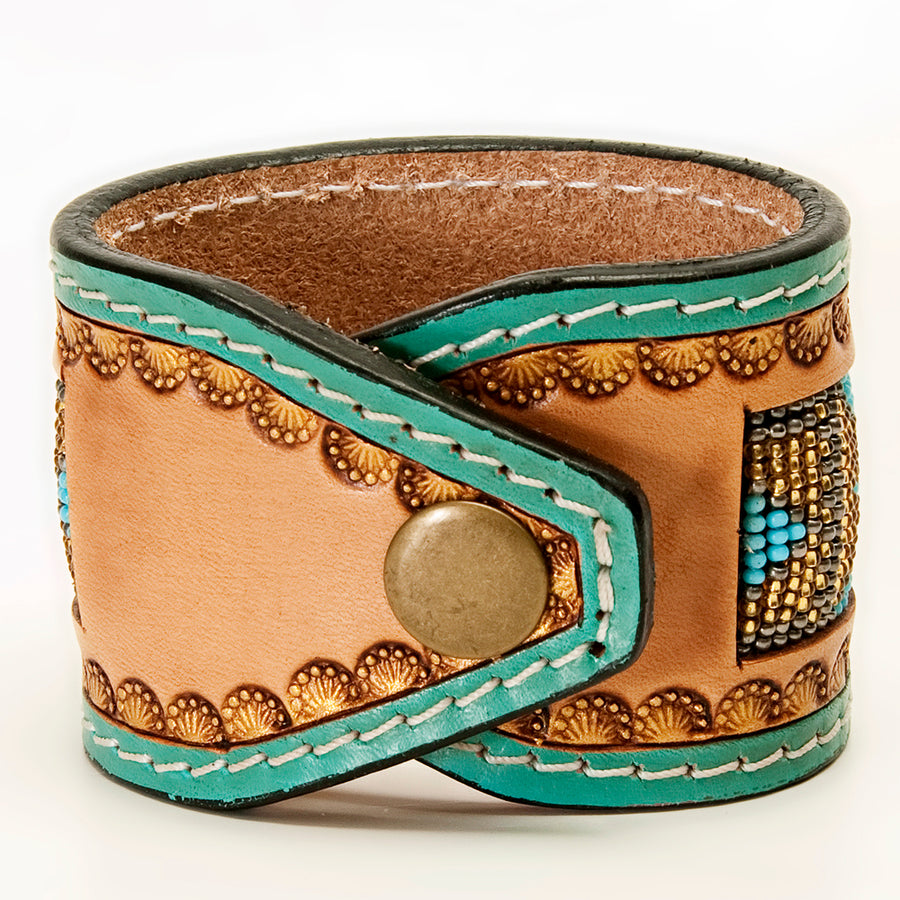 American Darling Bracelet Hand Tooled Carved Genuine Leather Women | Handmade Western Rustic