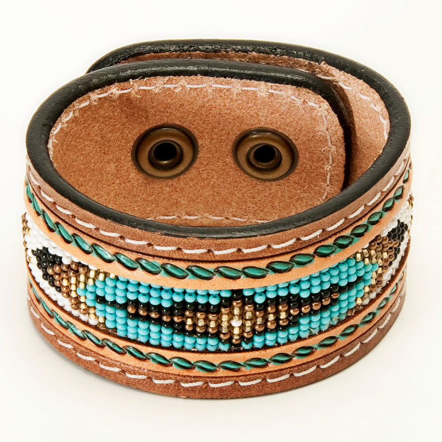 American Darling Bracelet Hand Tooled Carved Genuine Leather Women | Handmade Western Rustic