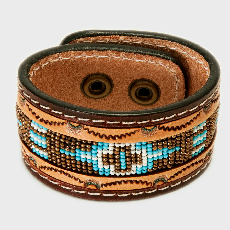 American Darling Bracelet Hand Tooled Carved Genuine Leather Women | Handmade Western Rustic