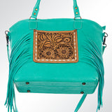 American Darling Tote Bag Hand Tooled Floral Carved Genuine Leather Western Purse with Fringes & YKK Zipper
