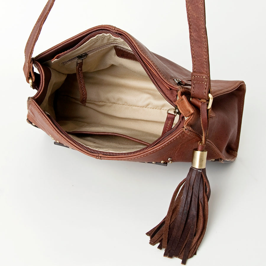 American Darling Tote Hand Tooled Hair on Genuine Leather Western Women Bag Handbag Purse | Travel Bags College Casual