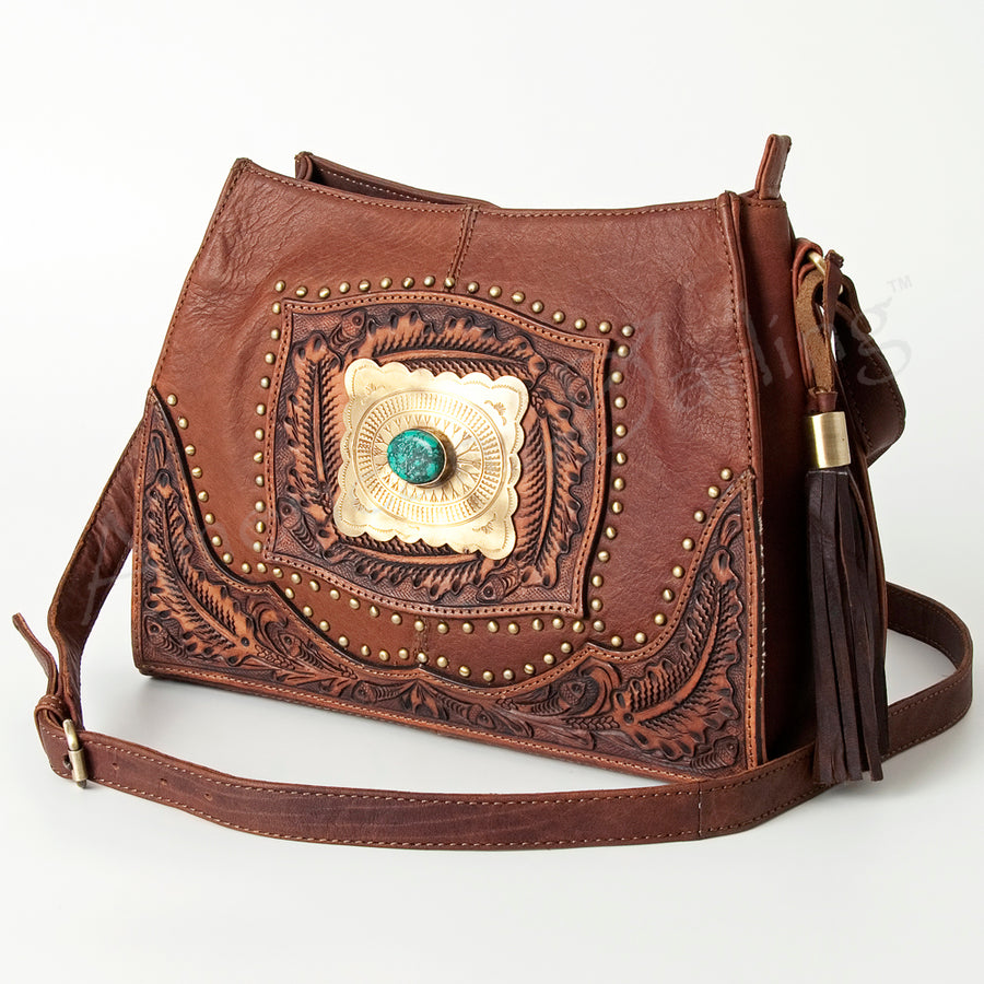 American Darling Tote Hand Tooled Hair on Genuine Leather Western Women Bag Handbag Purse | Travel Bags College - Uhorse