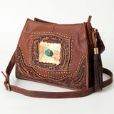 American Darling Tote Hand Tooled Hair on Genuine Leather Western Women Bag Handbag Purse | Travel Bags College - Uhorse
