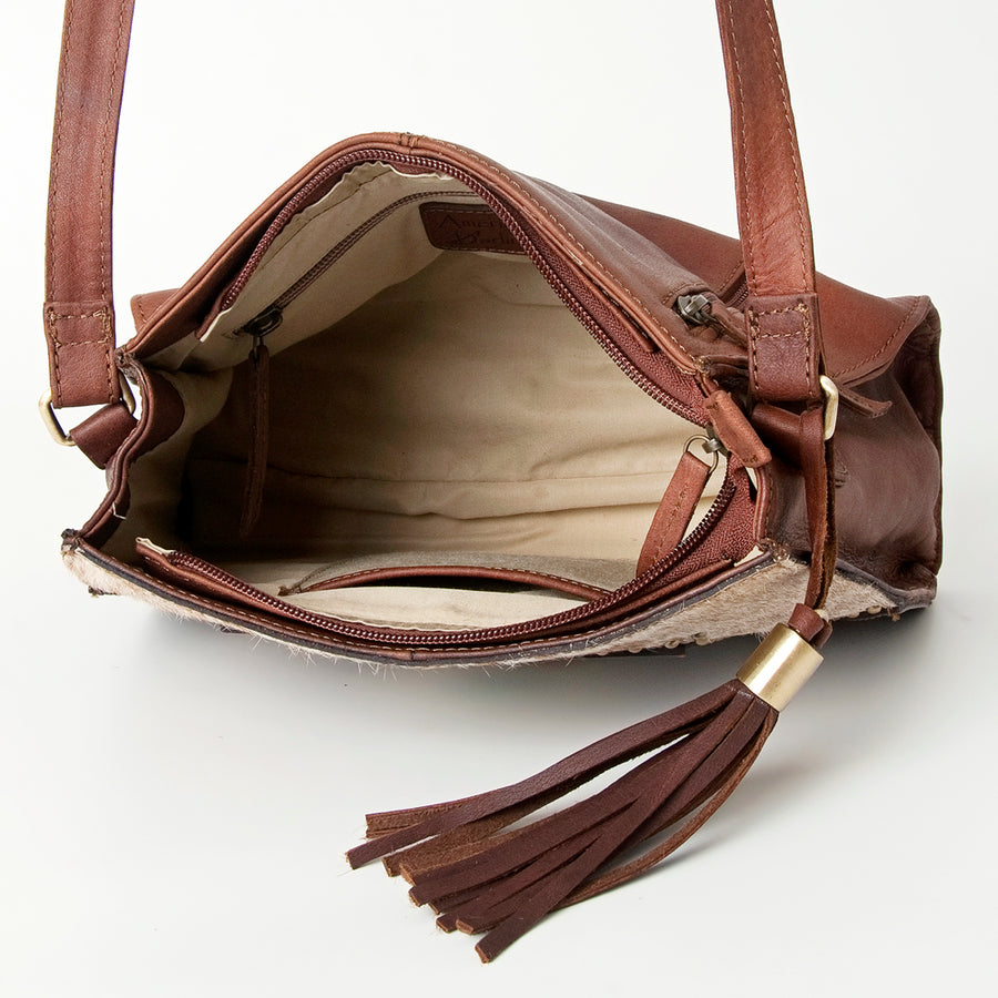American Darling Tote Hand Tooled Hair on Genuine Leather Western Women Bag Handbag Purse | Travel Bags College Casual