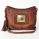 American Darling ADBGI167A Messenger Hand Tooled Genuine Leather Women Bag Western Handbag Purse