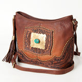American Darling ADBGI167A Messenger Hand Tooled Genuine Leather Women Bag Western Handbag Purse