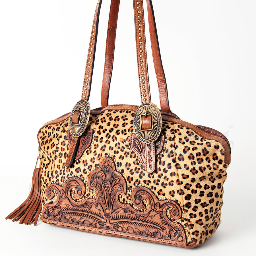 American Darling Tote Hand Tooled Hair on Genuine Leather Western Women Bag Handbag Purse | Travel Bags College - Uhorse