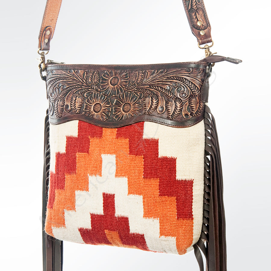 American Darling Cross Body Hand Tooled Saddle Blanket Genuine Leather Western Women Bag Handbag Purse | Crossbody - Uhorse