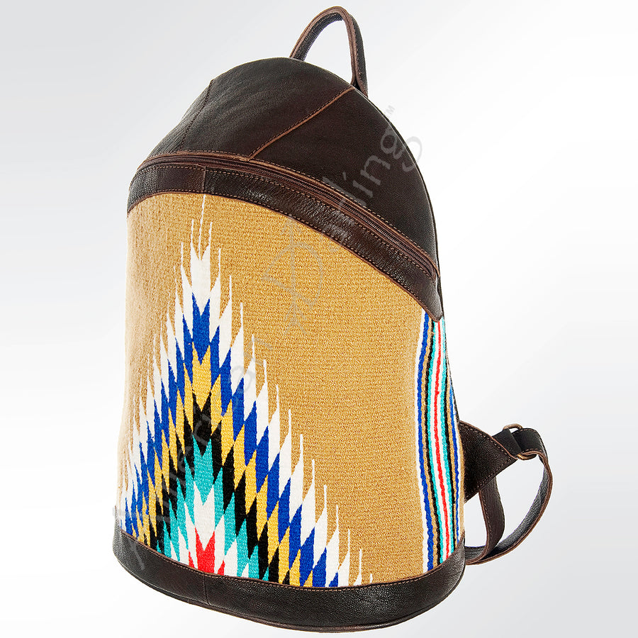 American Darling Backpack Saddle Blanket Fabric Genuine Leather Western Women Bag | for Laptop School Purse Travel - Uhorse