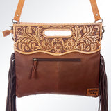 American Darling ADBGS146O Clutch Hand Tooled Hair On Genuine Leather Women Bag Western Handbag Purse