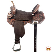 Flex Tree Western Horse Saddle In American Leather Barrel Trail By Hilason