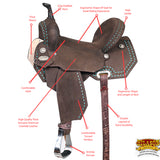 HILASON Flex Tree Western Horse Saddle in American Leather Barrel Trail | for Horses