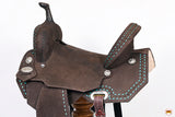 HILASON Flex Tree Western Horse Saddle in American Leather Barrel Trail | for Horses