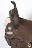 HILASON Flex Tree Western Horse Saddle in American Leather Barrel Trail | for Horses
