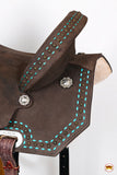 HILASON Flex Tree Western Horse Saddle in American Leather Barrel Trail | for Horses