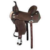 HILASON Flex Tree Western Horse Saddle in American Leather Barrel Trail | for Horses