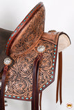 HILASON Flex Tree Western Horse Saddle in American Leather Barrel Trail | for Horses