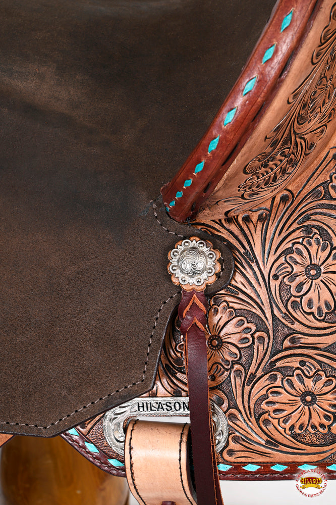 HILASON Flex Tree Western Horse Saddle in American Leather Barrel Trail | for Horses