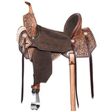 HILASON Flex Tree Western Horse Saddle in American Leather Barrel Trail | Leather Saddle | Western Saddle | Saddle for Horses | Horse Saddle Western