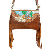 American Darling ADBGA156 Cross Body I Hand Tooled Genuine Leather Women Bag Western Handbag Purse