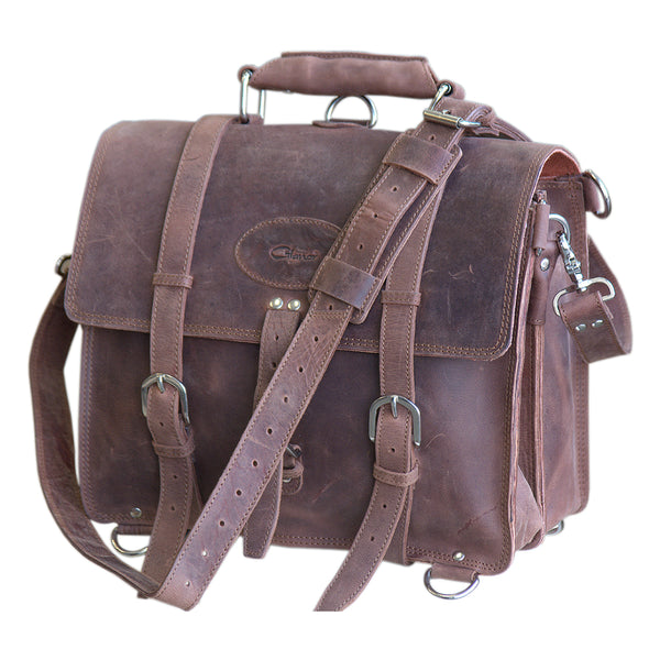 Glanor Bag Buffalo Leather Hand Briefcase Backpack Laptop - Uhorse
